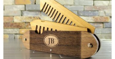 Walnut Wood and Bamboo Beard and Mustache Folding Comb