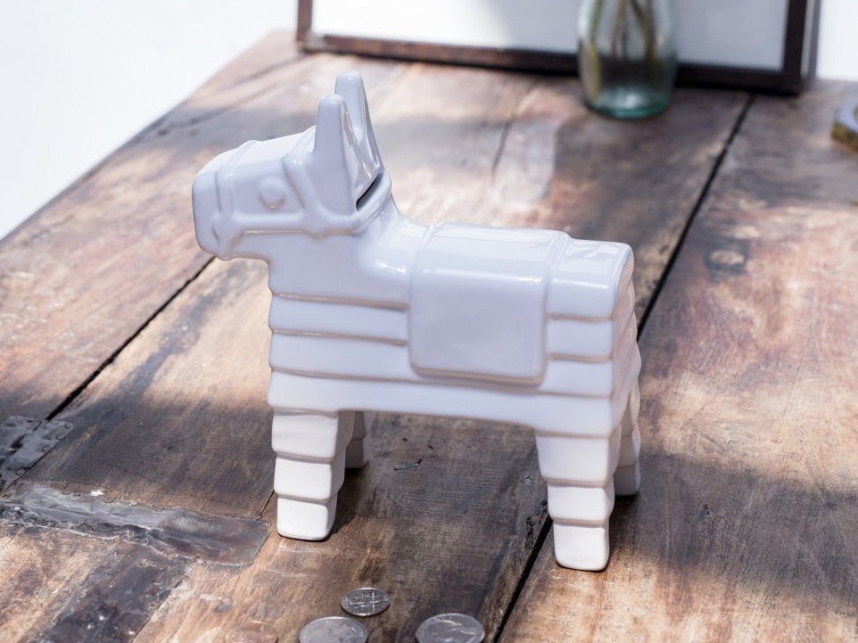 Kikkerland PP24-W White Coin Bank Pinata