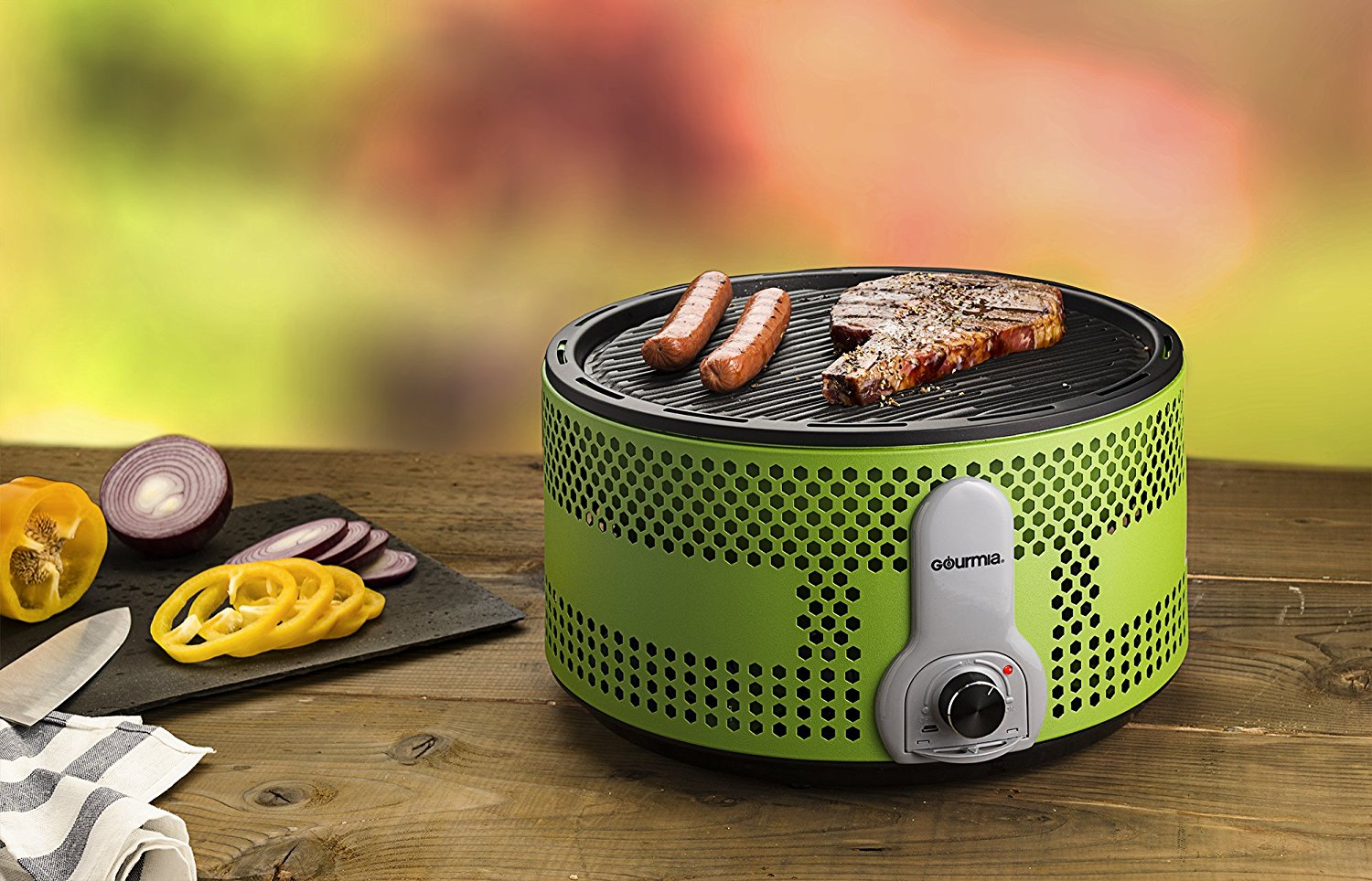 electric and charcoal barbeque grill