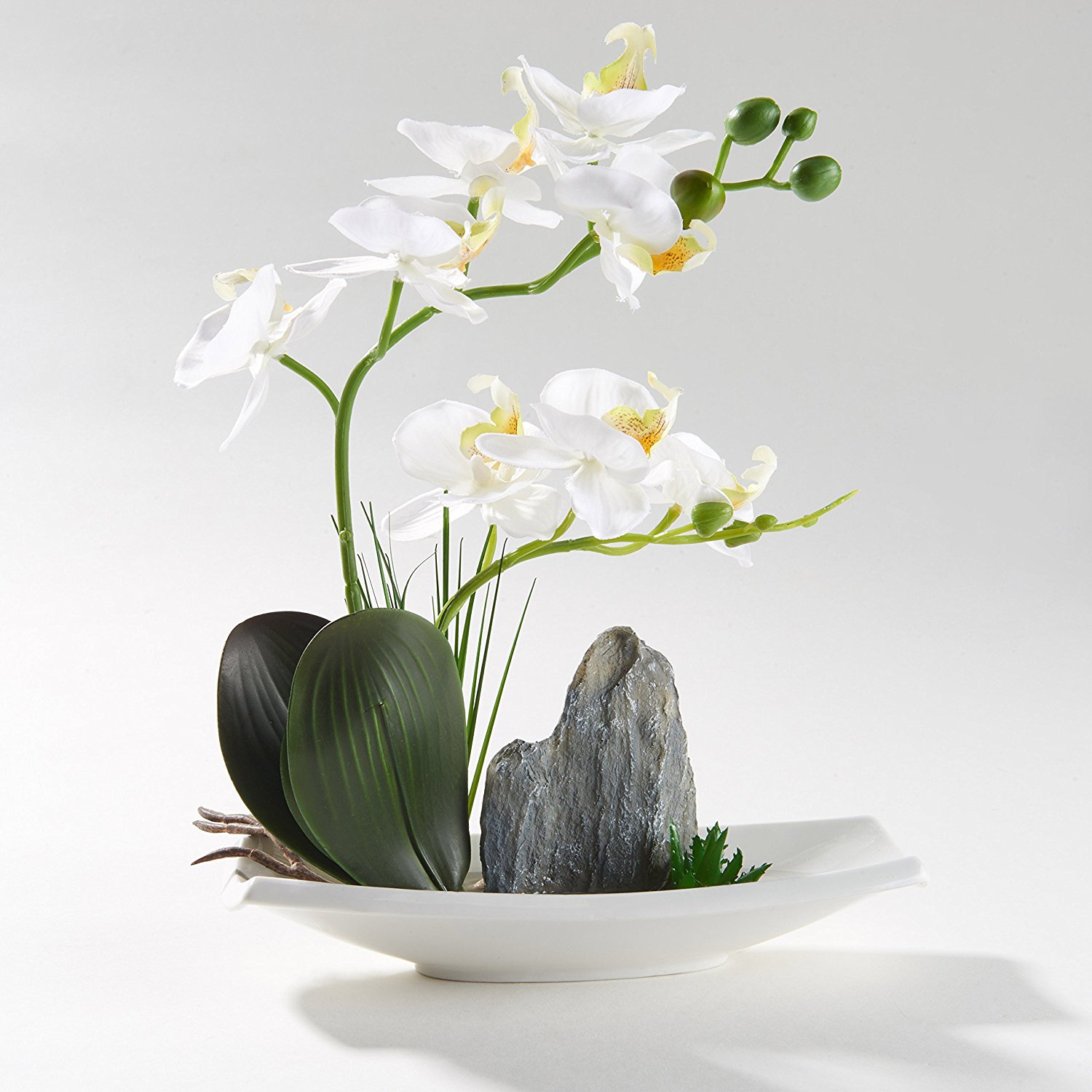 Artificial Phaleanopsis Arrangement with Vase Decorative Orchid