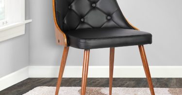 Lily Dining Chair in Black Faux Leather