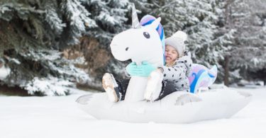 Giant Winter Unicorn Snow Tube