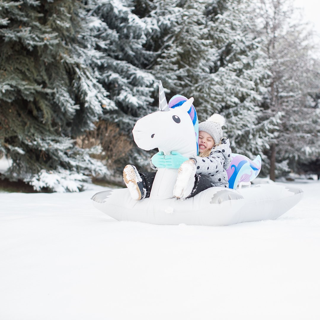Giant Winter Unicorn Snow Tube