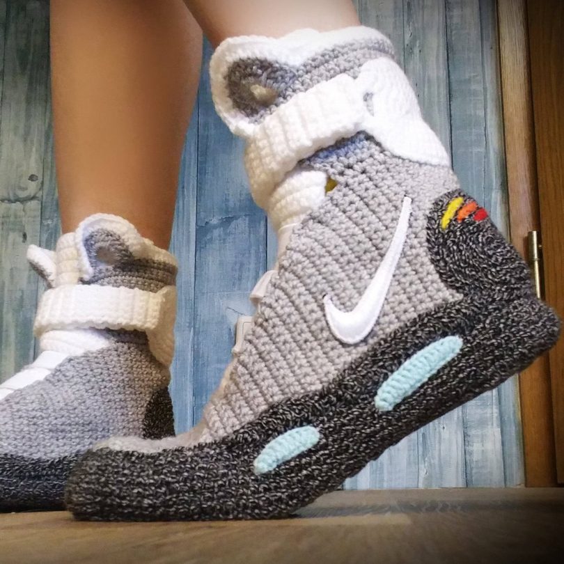 Back to the Future Knitted Slippers