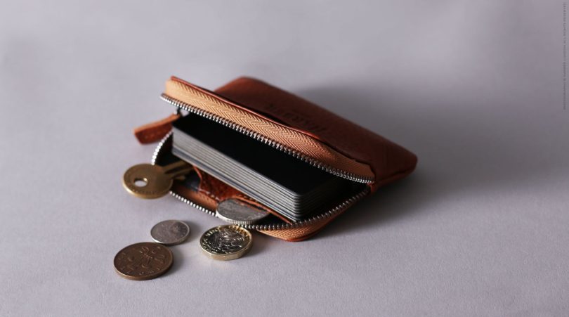 Leather Zip Pouch Wallet