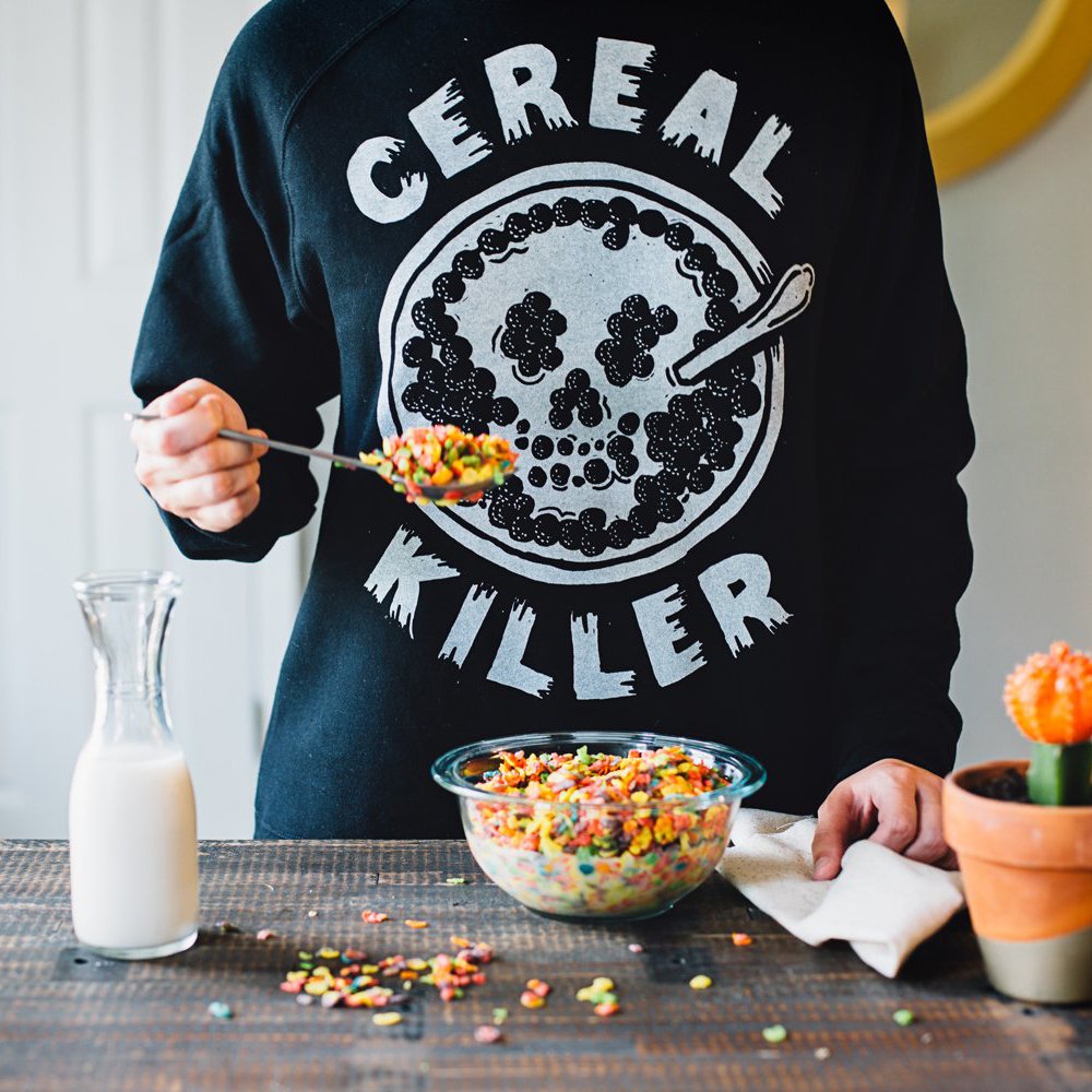 Cereal Killer Skull Crewneck Sweatshirt