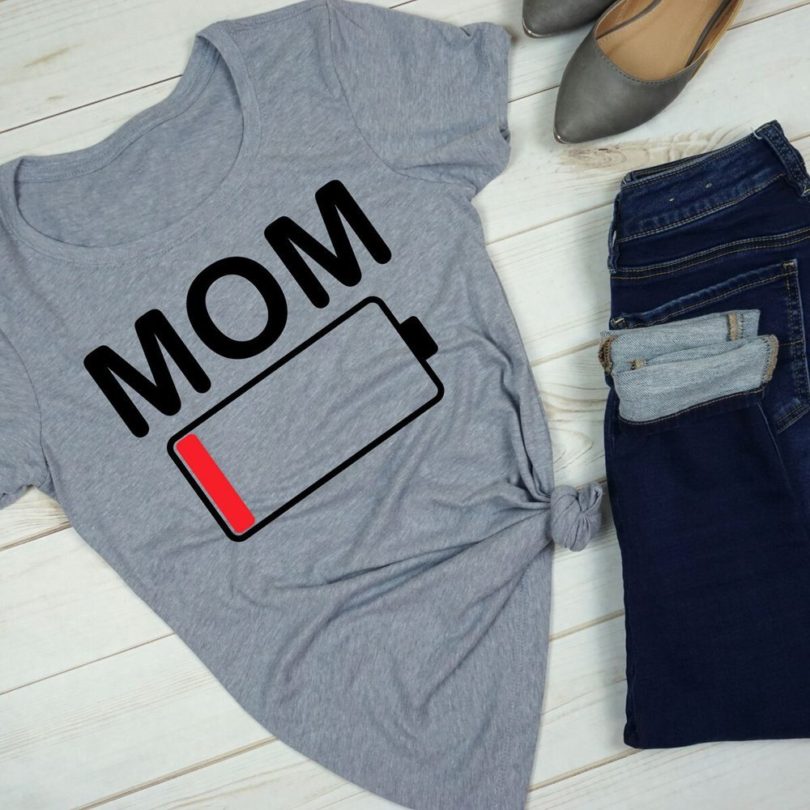 Mom Battery Low T-shirt
