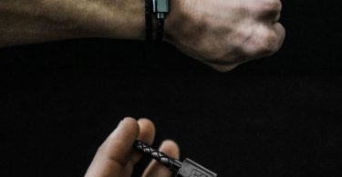 Gray White & Black Personalized Unisex Bracelet