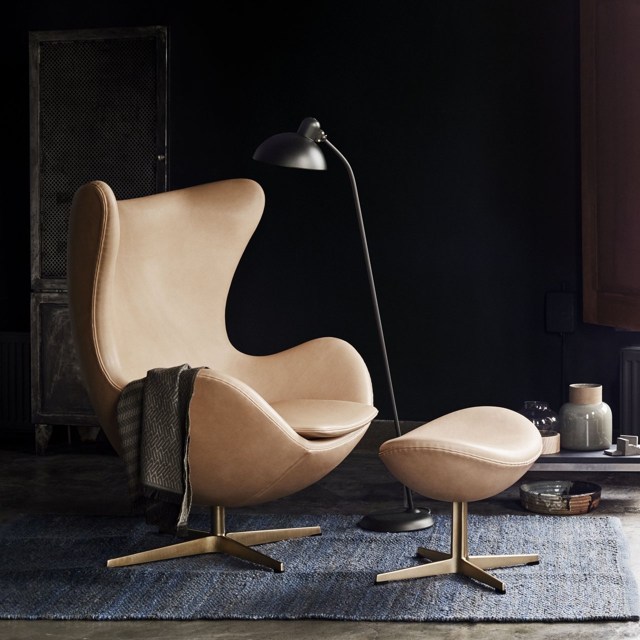 Leather Gold Egg Chair Petagadget