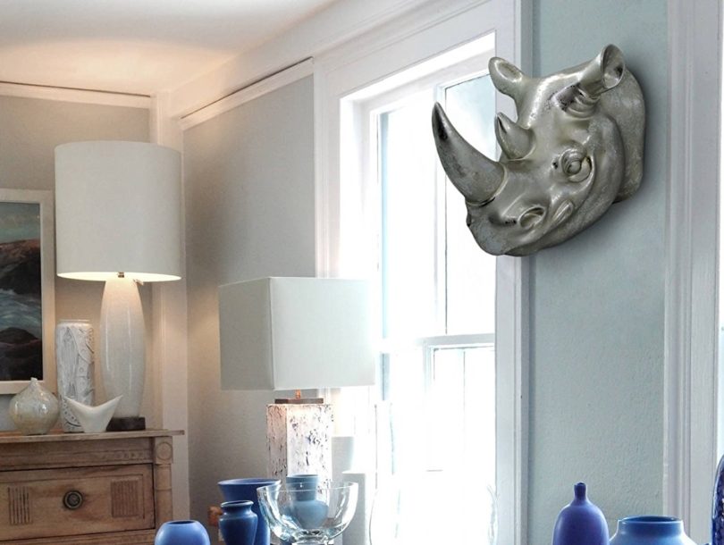 Rhinos Head Wall Mounted Sculpture for Home Decor