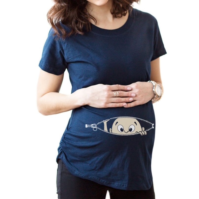Peeking Baby Maternity T-shirt