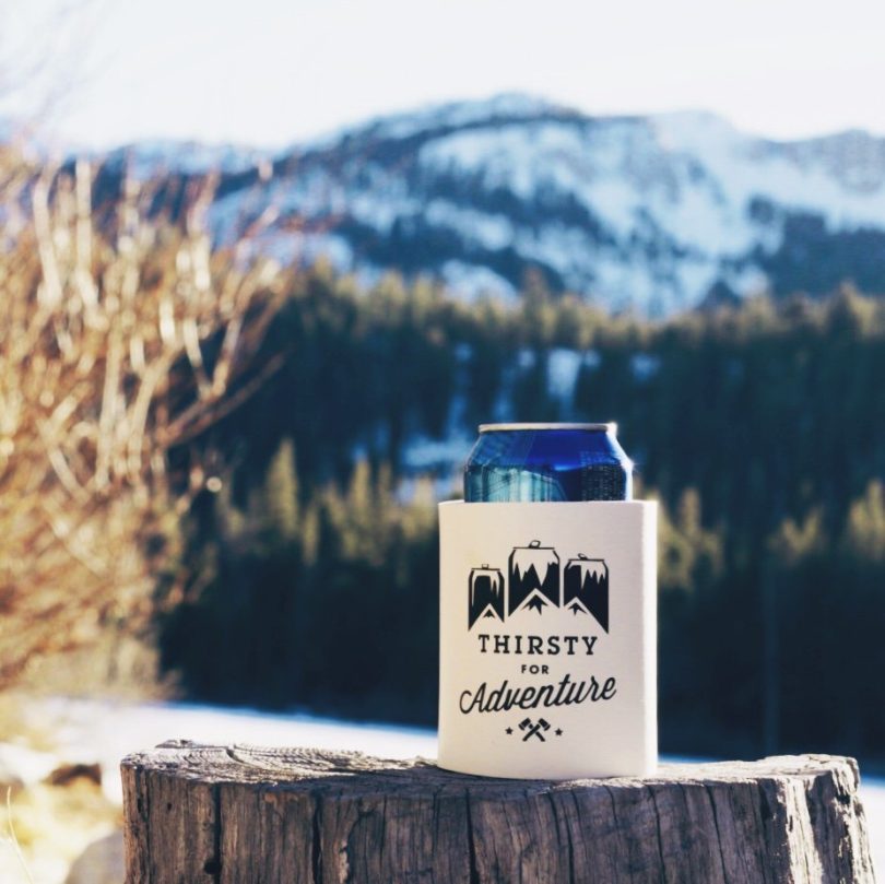 Thirsty For Adventure Foam Can Cooler by SUPERKOLDIE