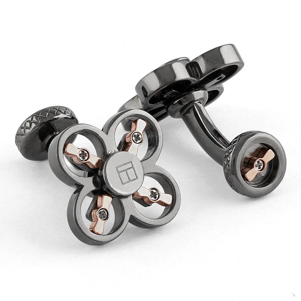 Mini Drone Gunmetal Plated Cufflinks