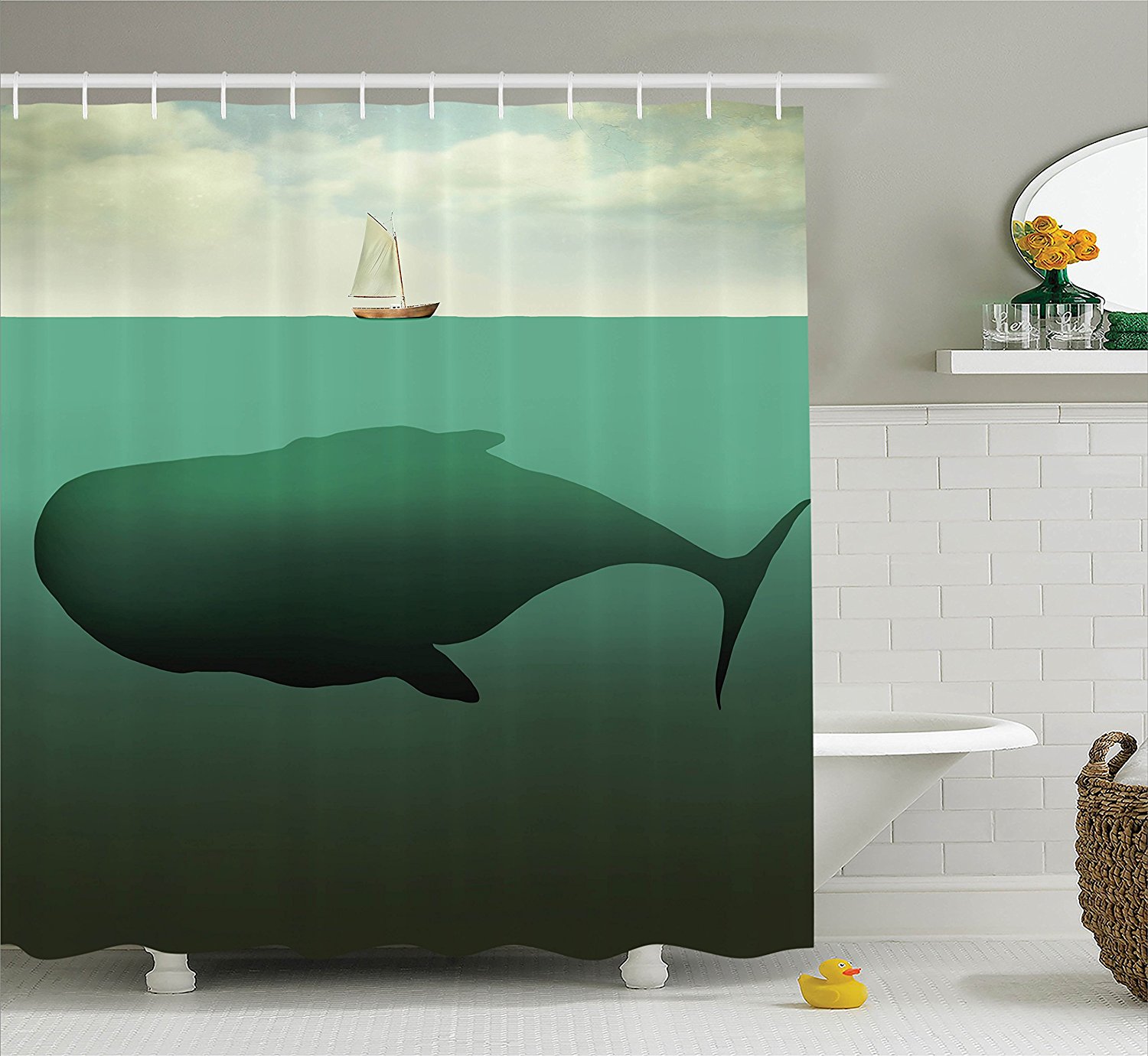 The Whale Shower Curtain
