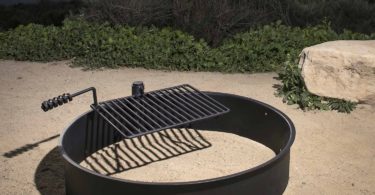 Steel Fire Ring w/ Cooking Grate Campfire Pit Camping Park Grill