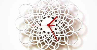 Rings White Wooden Wall Clock