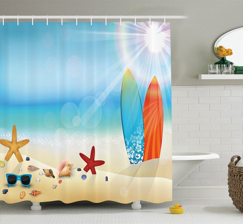 Seashells Decor Shower Curtain Set