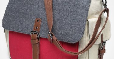 Tri Color Canvas Messenger Bag