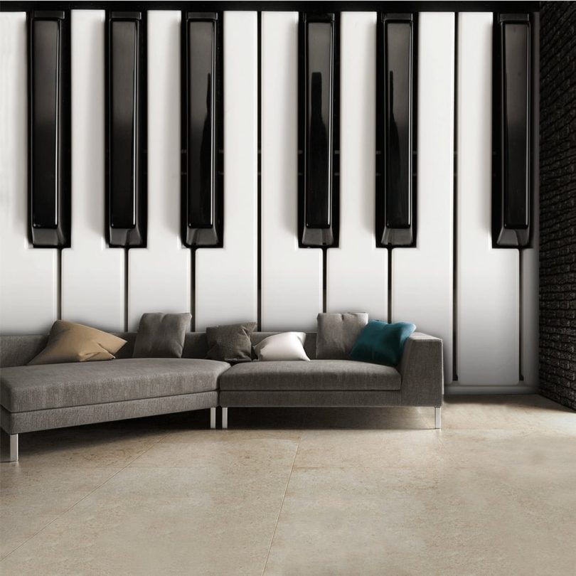 Black and White Piano Wallpaper