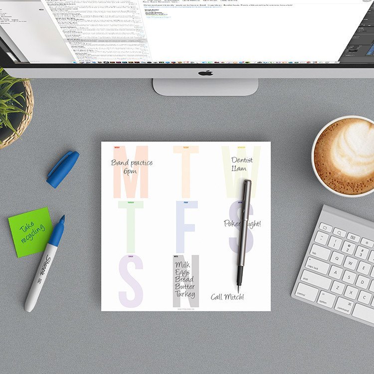 Large Letters Weekly Desk Pad