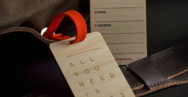 All You Need Is Less Wooden Luggage Tag