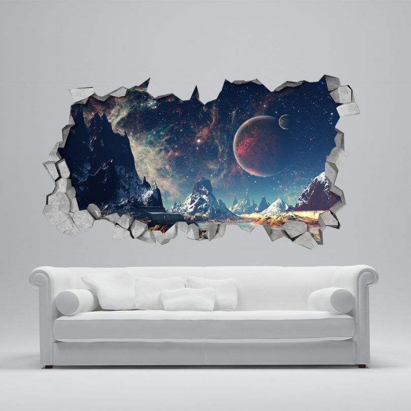 Space Broken Wall Decal