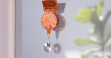 Orange Solar Powered RainbowMaker with Swarovski Crystal