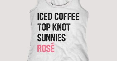 Iced Coffee, Top Knot, Sunnies, Rose Workout Tank Top