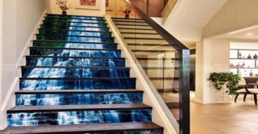 Waterfall Rock Stair Risers Mural