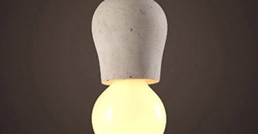 KunMai Rustic Concrete Exposed Edison Bulb Mini Single-Light Pendant Light Fixture (B)