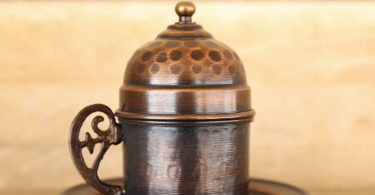Handmade Copper Turkish Coffee, Espresso, Tea Cup with Saucer