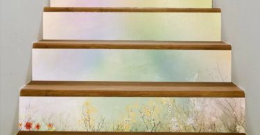 Cosmos White Daisy Cornflower Stairs Mural