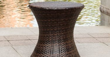 Sundale Outdoor Wicker Hourglass Accent Side Table