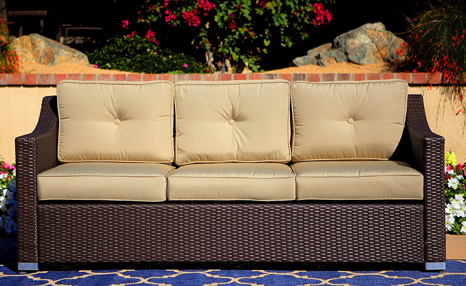 American Patio 3 Seat Wicker Sofa