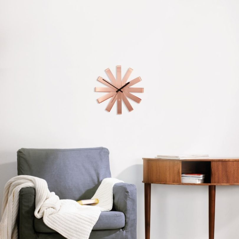 Copper Ribbon Wall Clock by Umbra