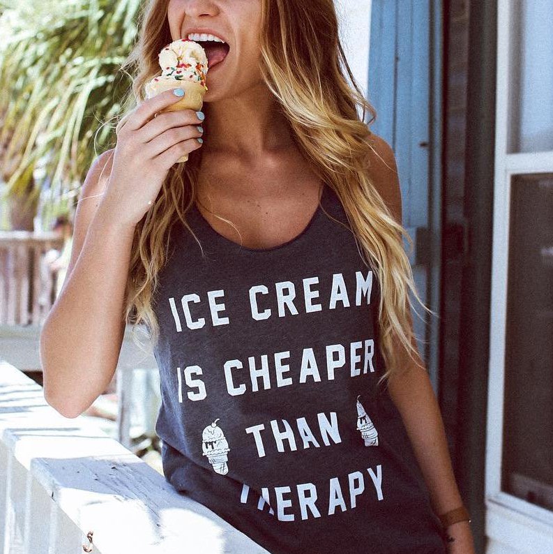 Ice Cream is Cheaper Than Therapy Racerback Tank