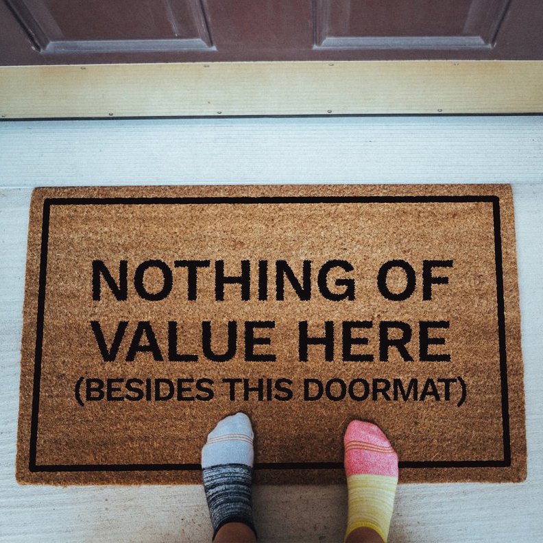Nothing Of Value Here Doormat