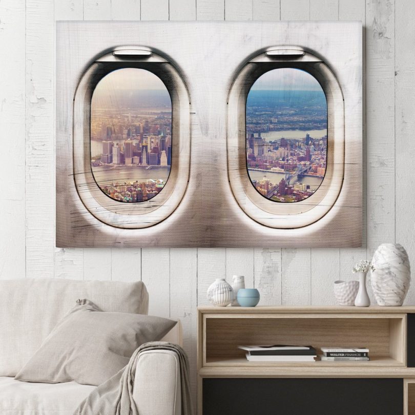 New York Skyline Window Seat Canvas