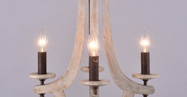 Netdooo Retro Iron Wooden Chandelier 4 Candle Holder