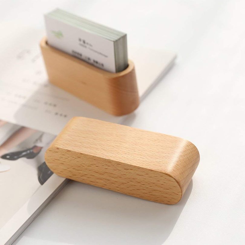 JINMURY Wooden Business Card Display Holder