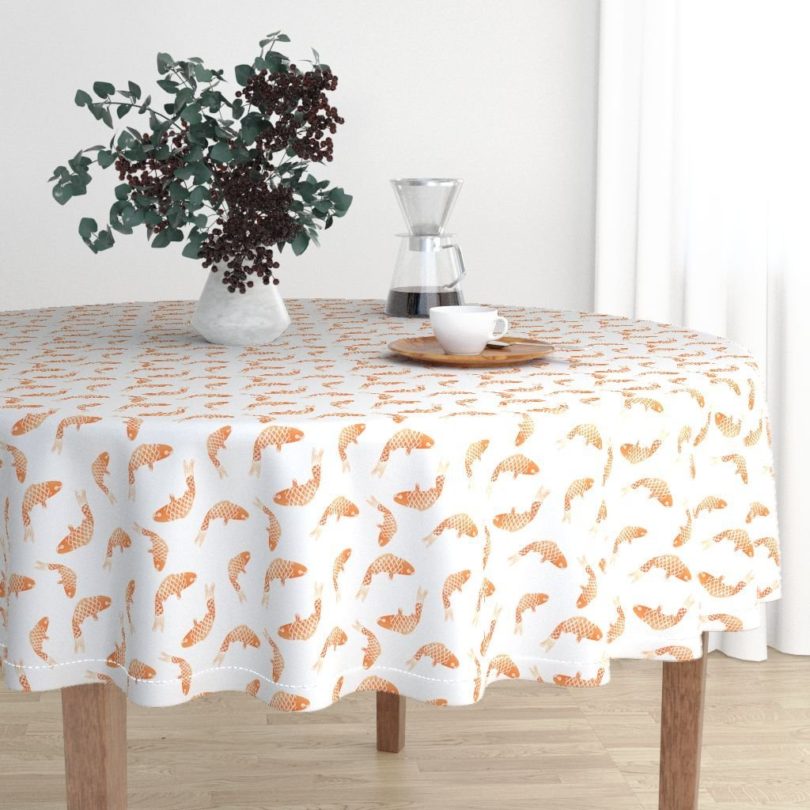 Roostery Round Tablecloth – Goldfish