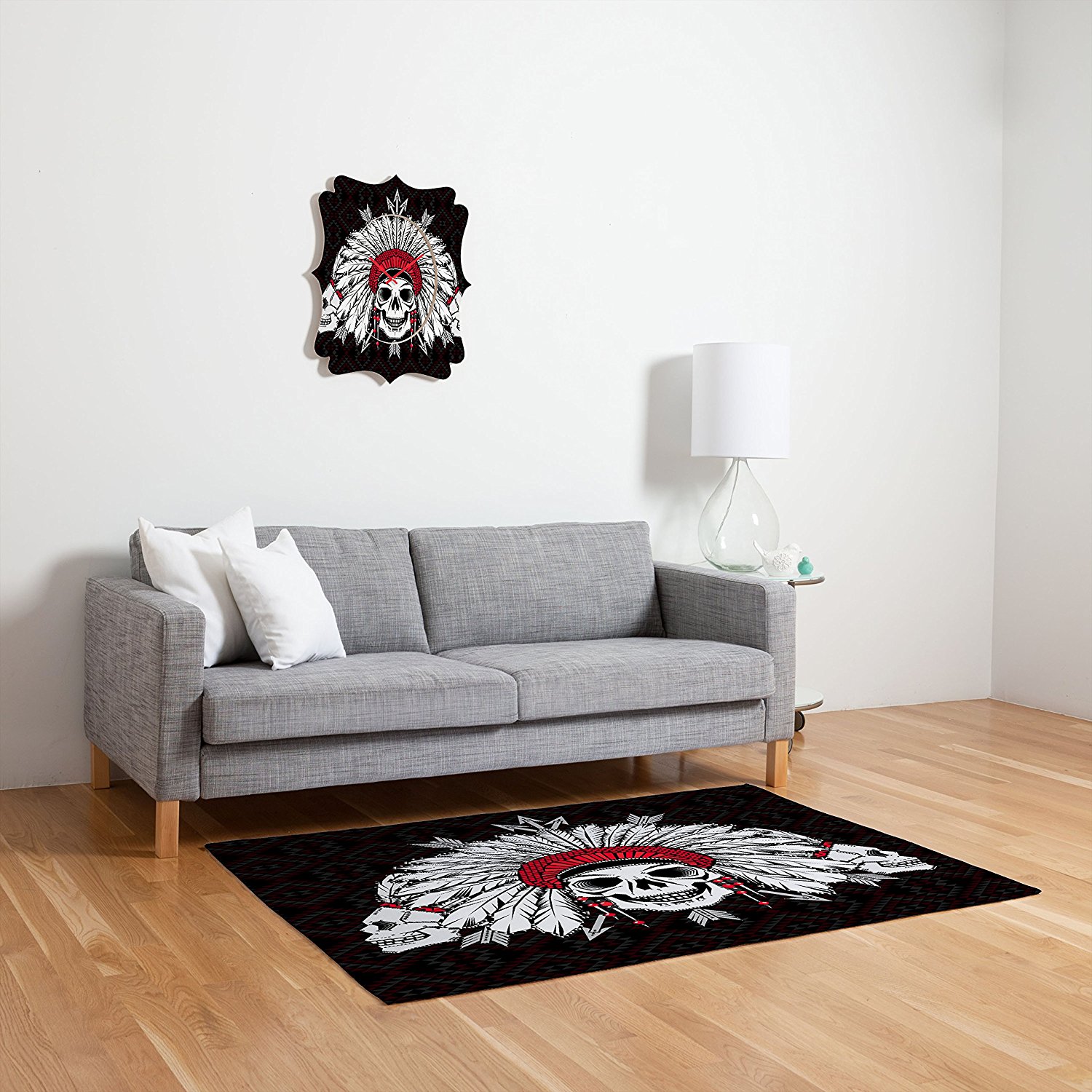 Geometric Indian Skull Rug