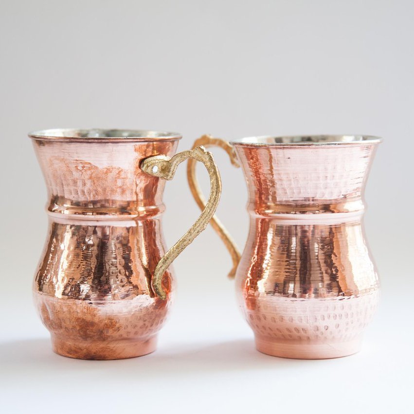 Turkish Handmade Copper Mug Set
