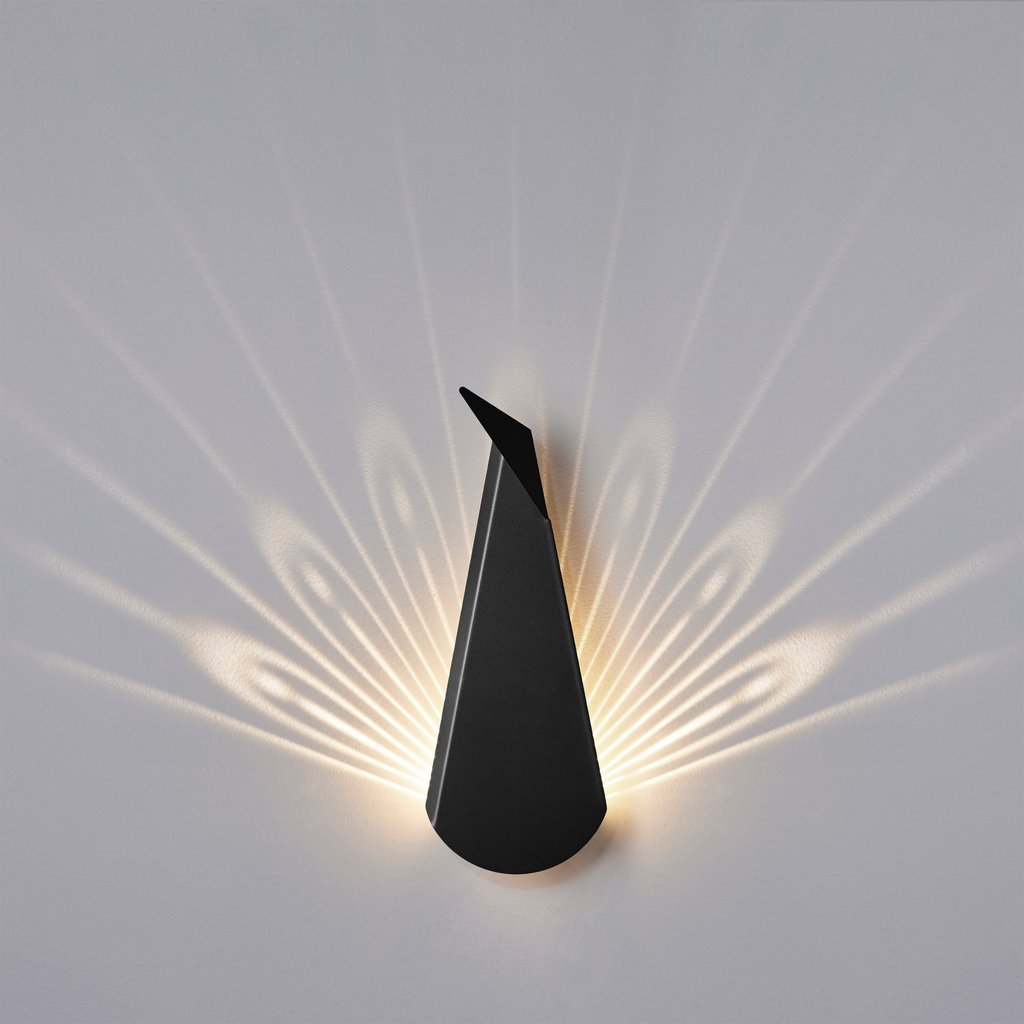 Black Aluminium Peacock LED Light Fixture