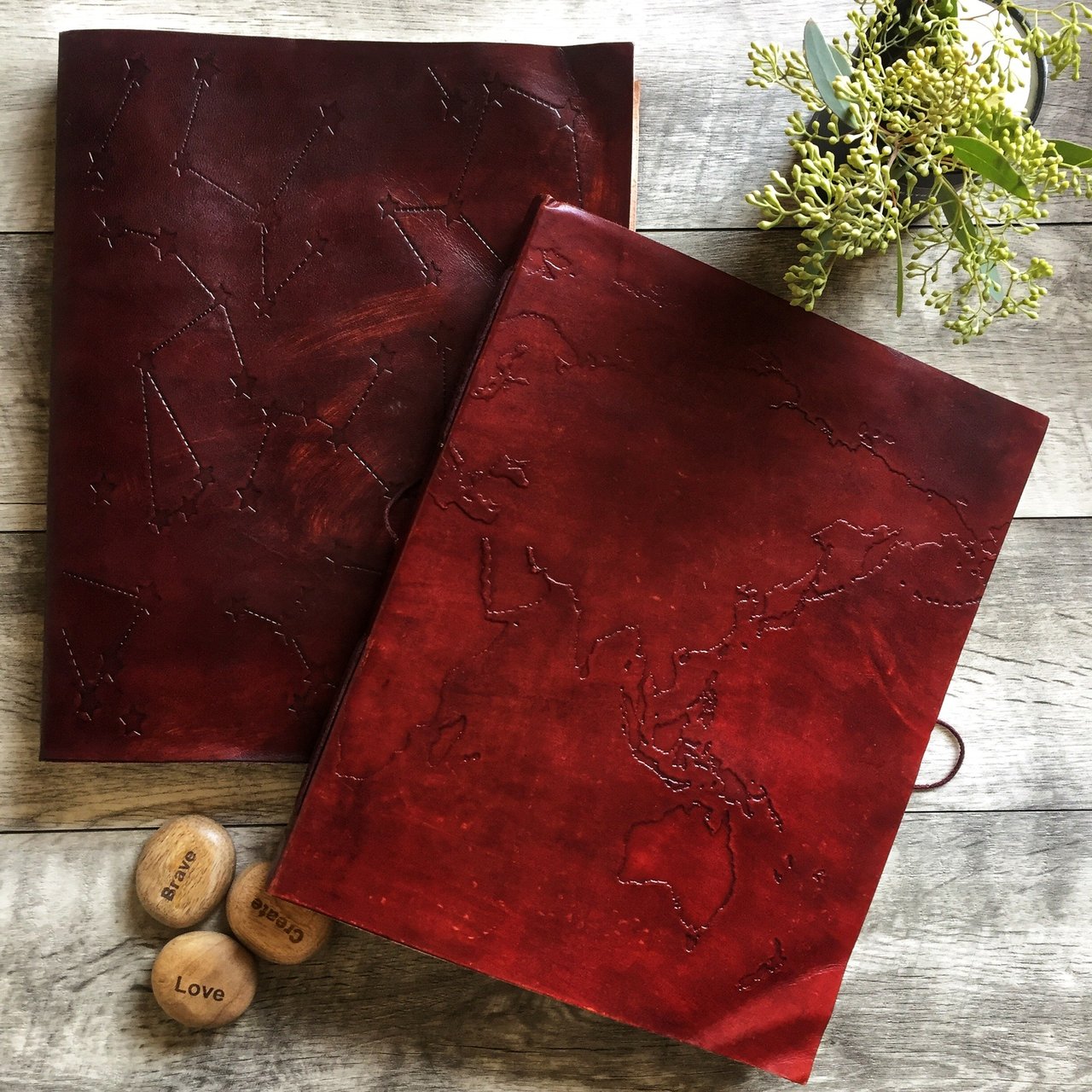 World Map Oversized Large Handmade Leather Journal