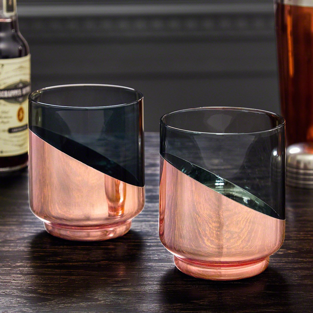 Zaccari Copper-Dipped Crystal Tumbler Set