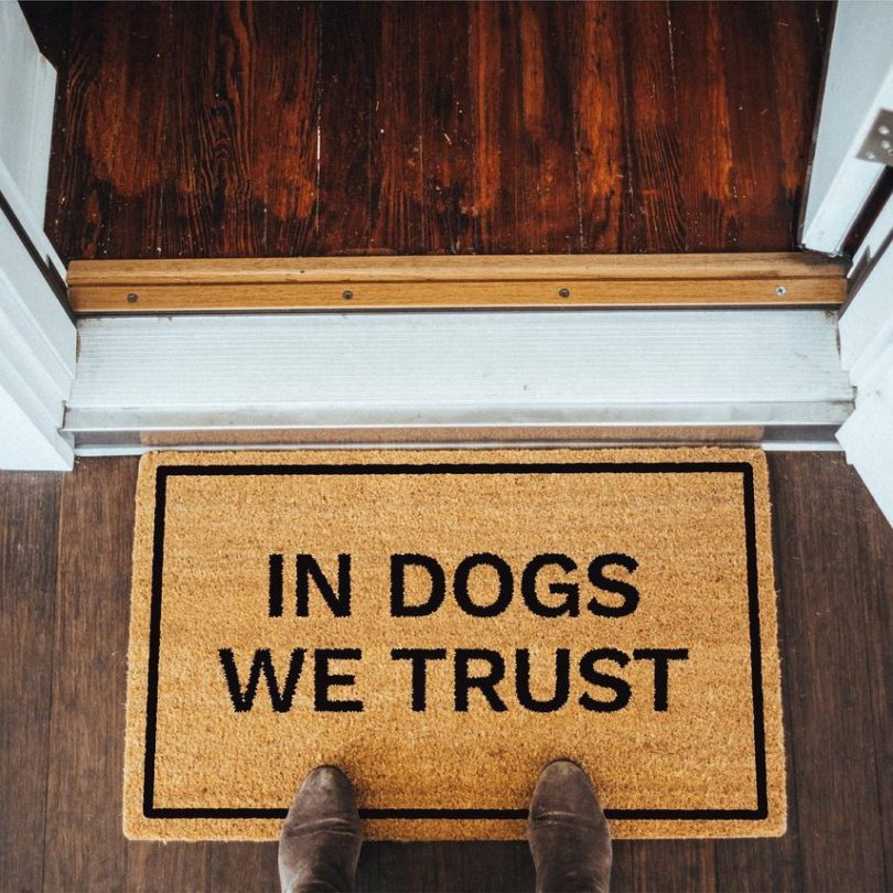 In Dogs We Trust Doormat