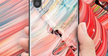 Wavy Marble Tempered Glass Back Case