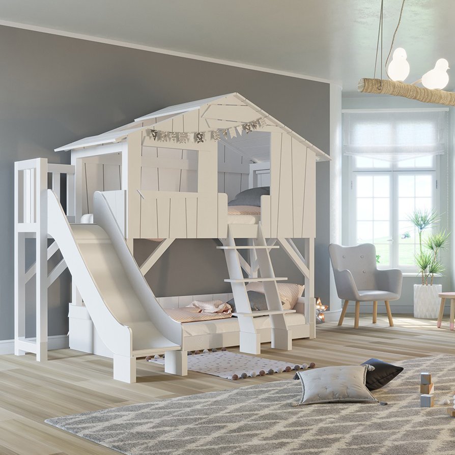 Treehouse Bunk Bed with Slide » Petagadget