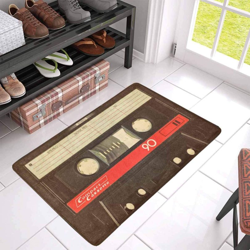 InterestPrint Funny Retro Old Compact Cassette Tape Doormat Non-Slip Indoor And Outdoor Door Mat Rug Home Decor